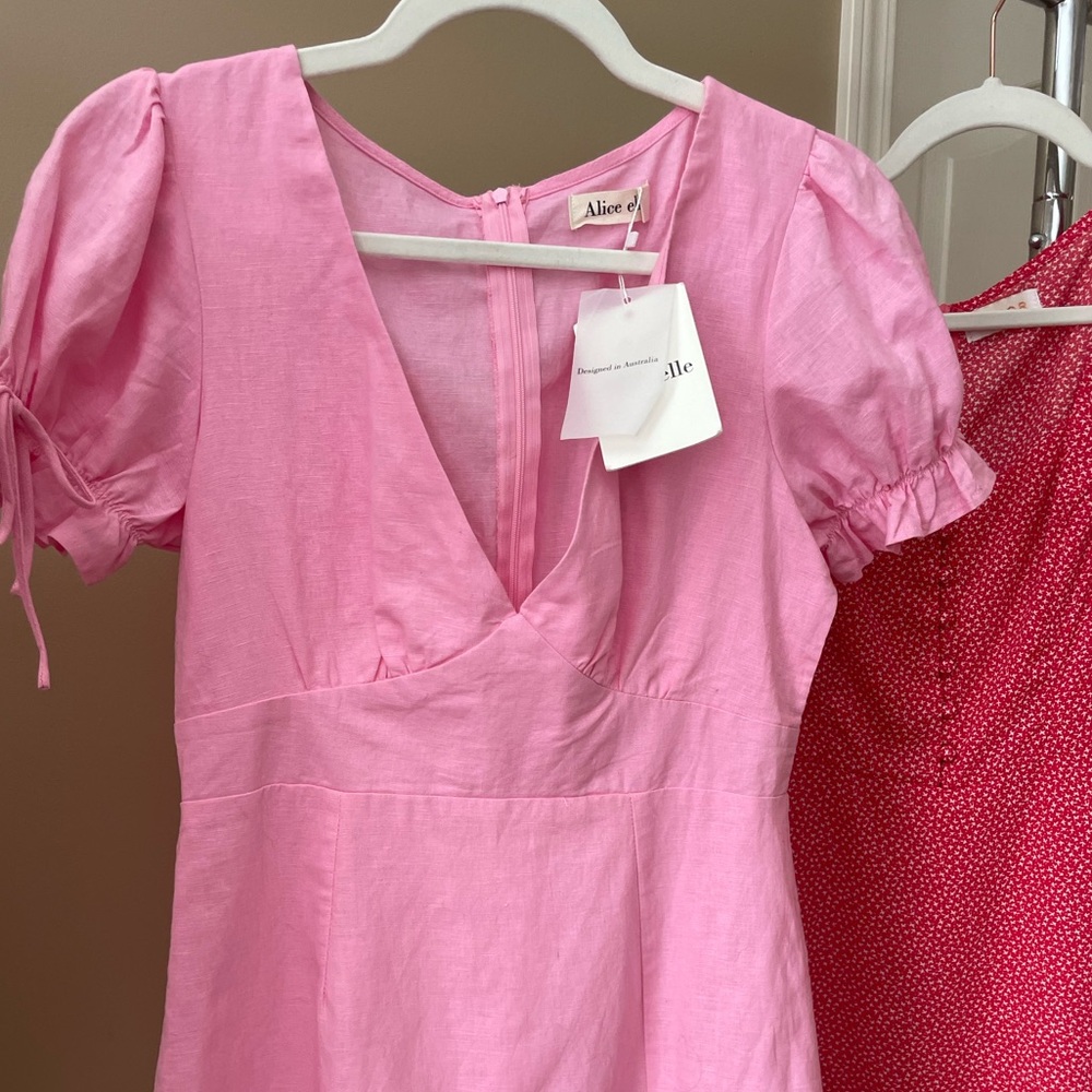Hello Molly pink linen mini dress • new with tags!